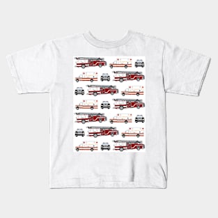 First Responder Vehicles, Fire Truck, Ambulance, Police Car Kids T-Shirt